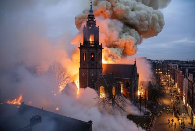 Amsterdam's historic Vondelkerk Church burned to the ground