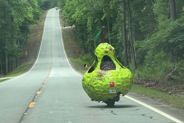 Meet the man road-tripping across America in a giant pear