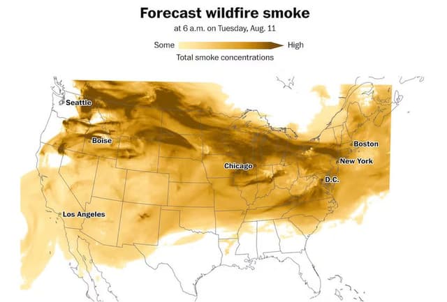 Canadian wildfire smoke continues to pour accross the border