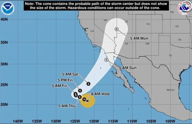 Hurricane Rachel takes turn toward California